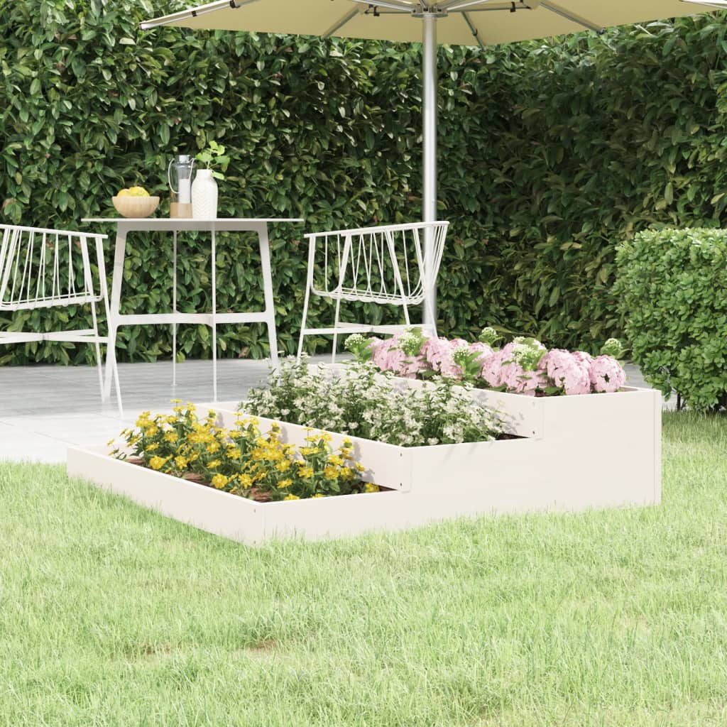 Planter White Solid Wood Pine