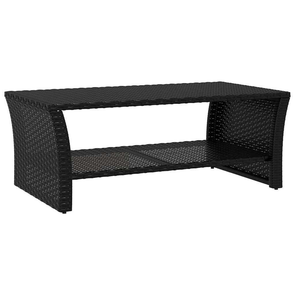 Coffee Table Pe Rattan Powder-Coated Steel 100X50X40 Cm grey black Waterproof 10