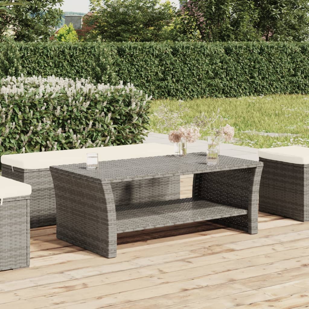 Coffee Table | | Pe Rattan, Powder-Coated Steel | 100X50X40 Cm