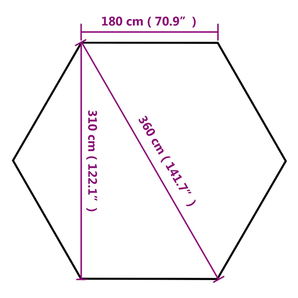 Gazebo Hexagonal Pop Up Marquee 3.6x3.1m 6 Sidewalls Garden Tent grey taupe 360