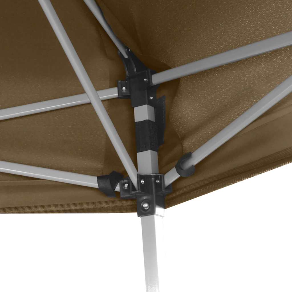 Gazebo Hexagonal Pop Up Marquee 3.6X3.1M 6 Sidewalls Garden Tent Grey Taupe 360