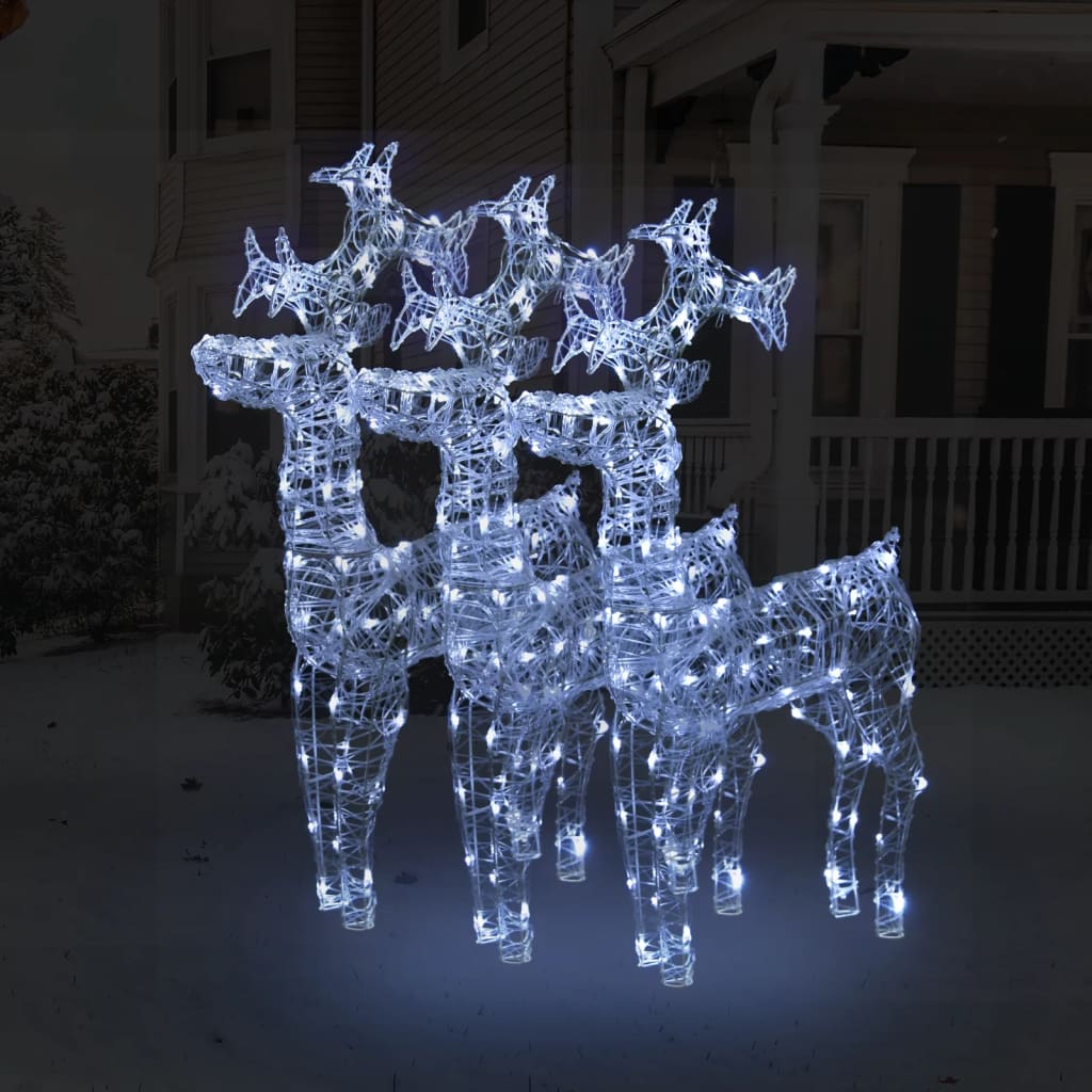Xxl Acrylic Christmas Reindeers 250 Led 2 Pcs 180 Cm