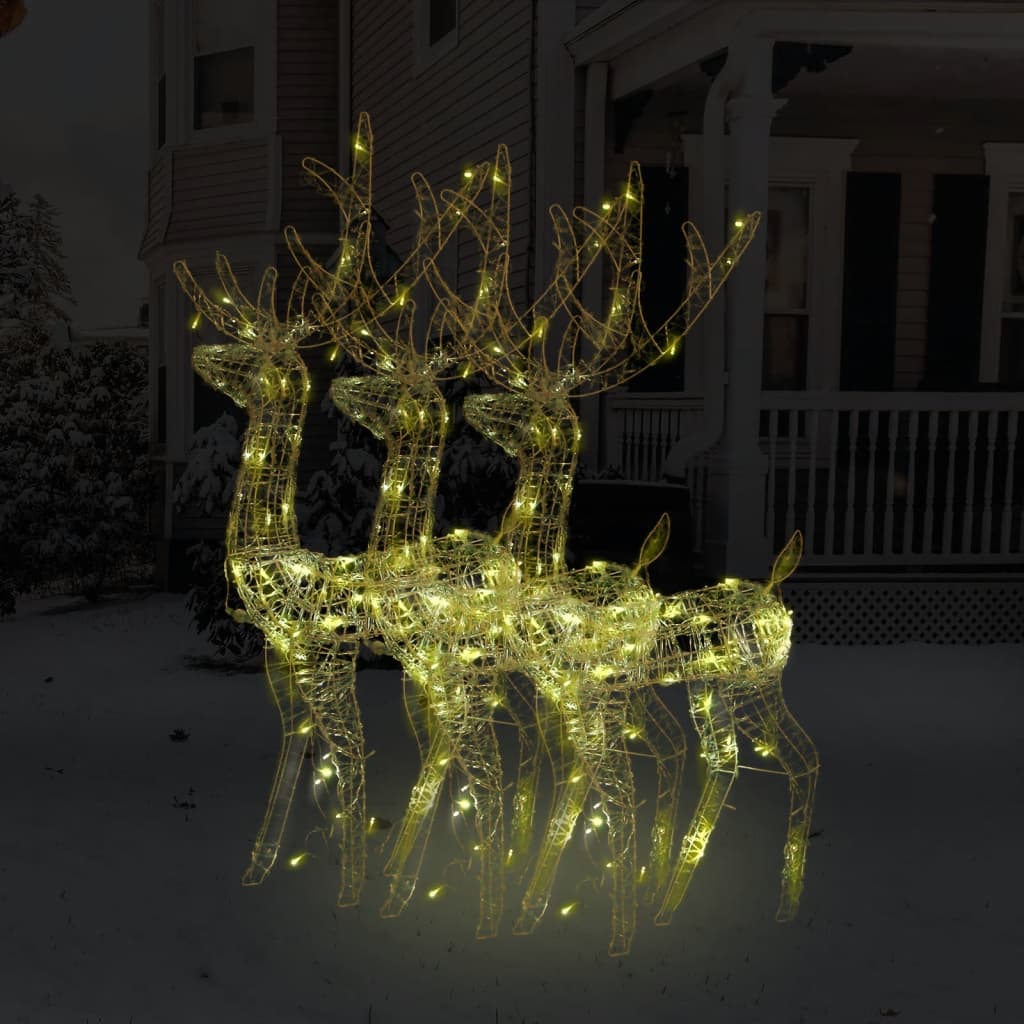 Xxl Acrylic Christmas Reindeers 250 Led 2 Pcs 180 Cm