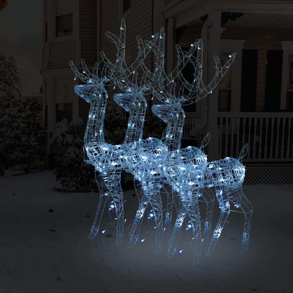 Xxl Acrylic Christmas Reindeers 250 Led 2 Pcs 180 Cm