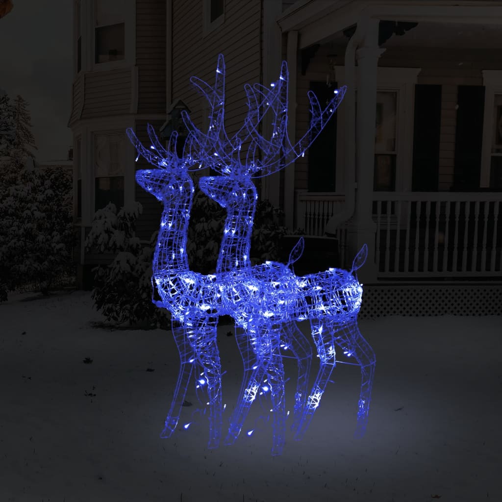Xxl Acrylic Christmas Reindeers 250 Led 2 Pcs 180 Cm