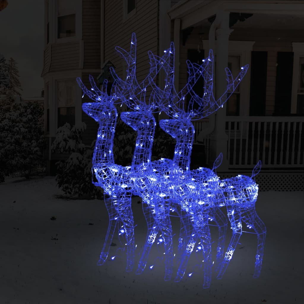 Xxl Acrylic Christmas Reindeers 250 Led 2 Pcs 180 Cm