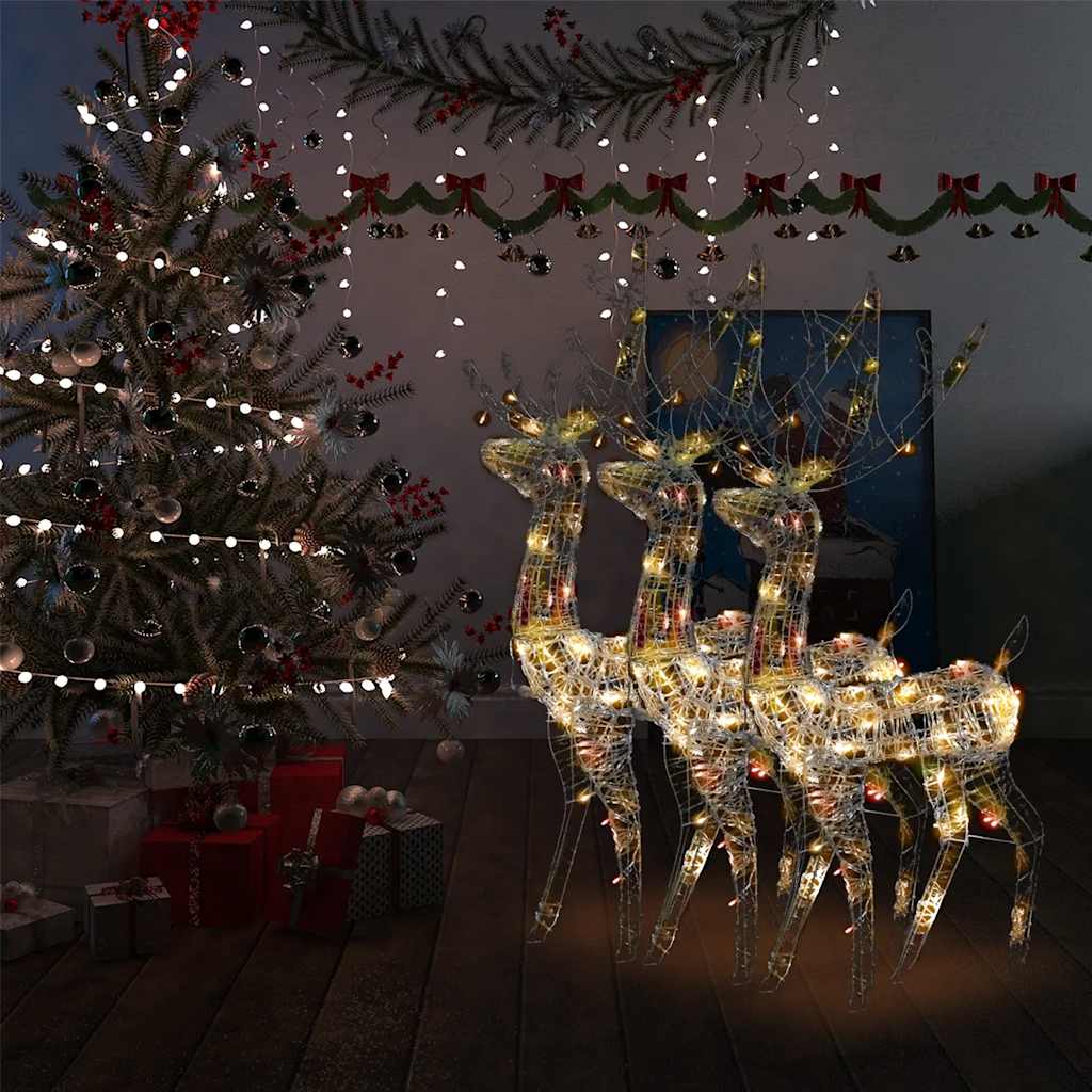 Xxl Acrylic Christmas Reindeers 250 Led 2 Pcs 180 Cm