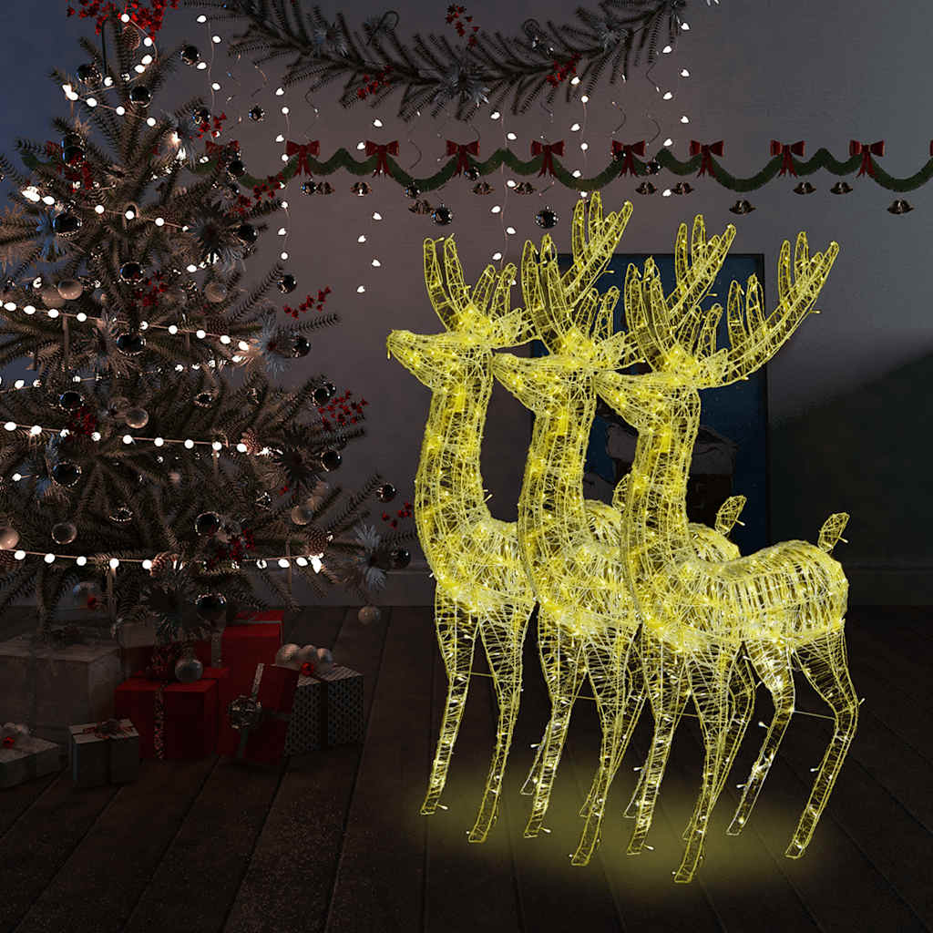 Xxl Acrylic Christmas Reindeers 250 Led 2 Pcs 180 Cm
