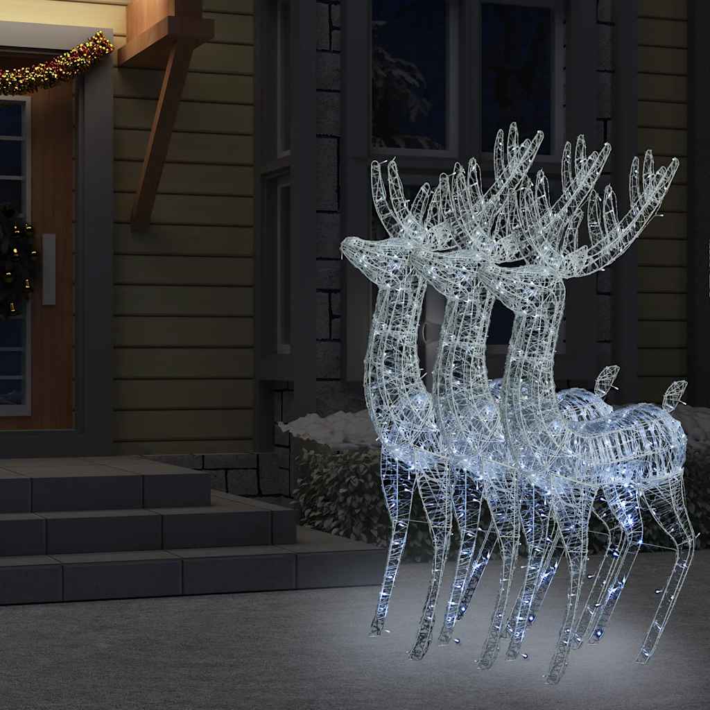 Xxl Acrylic Christmas Reindeers 250 Led 2 Pcs 180 Cm