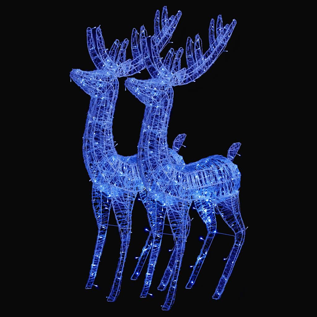 Xxl Acrylic Christmas Reindeers 250 Led 2 Pcs 180 Cm