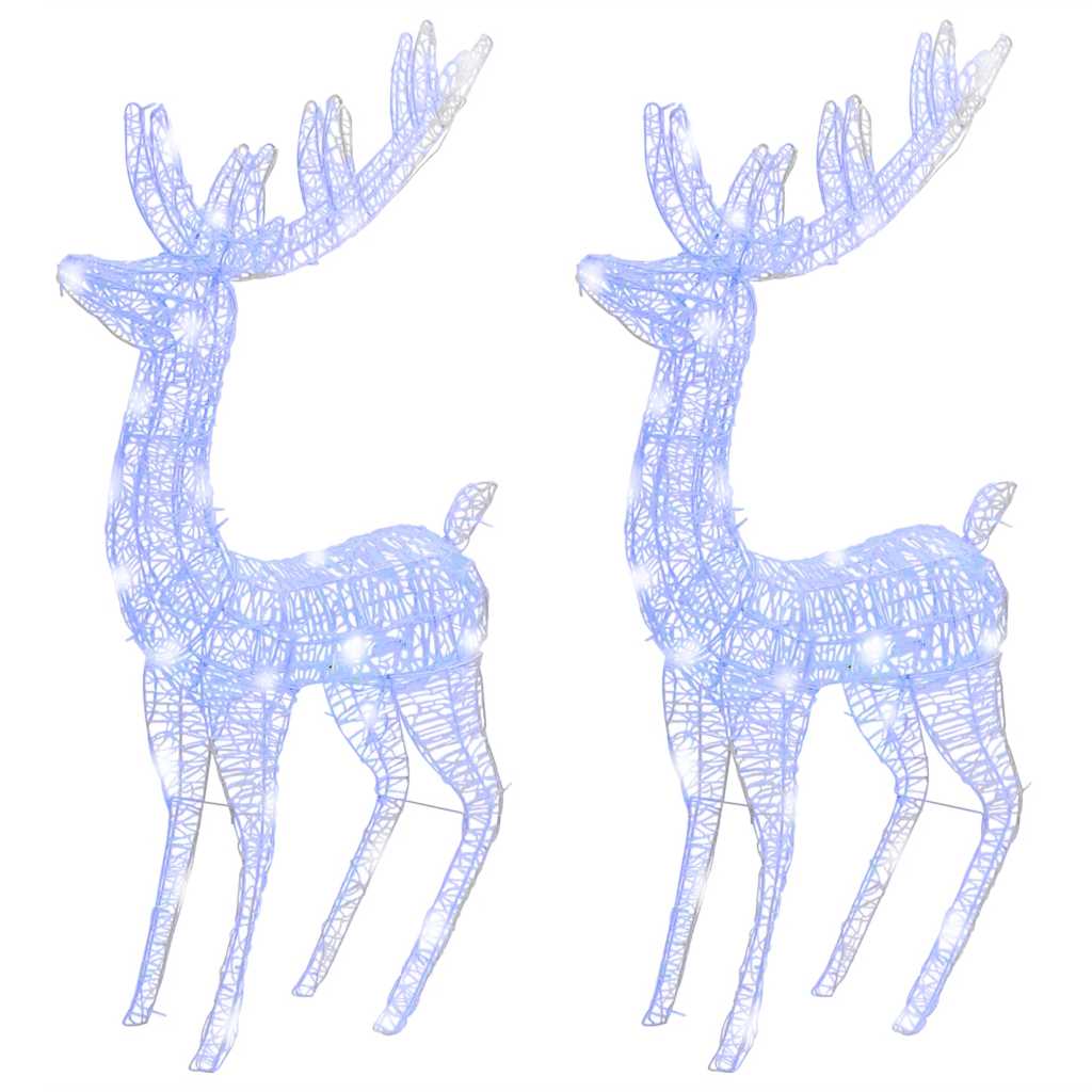 Xxl Acrylic Christmas Reindeers 250 Led 2 Pcs 180 Cm