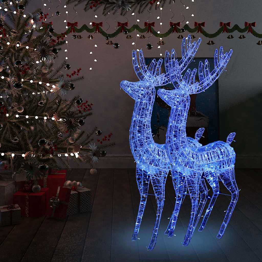Xxl Acrylic Christmas Reindeers 250 Led 2 Pcs 180 Cm