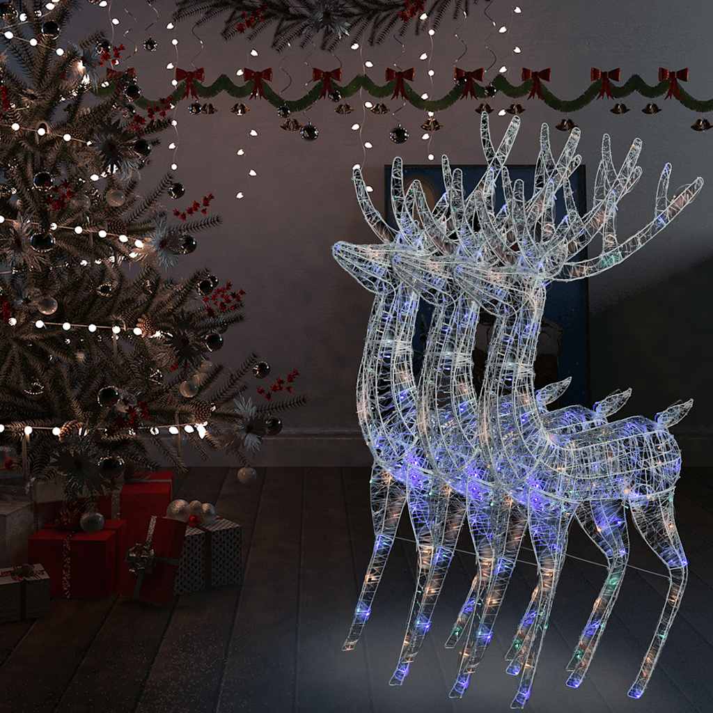 Xxl Acrylic Christmas Reindeers 250 Led 2 Pcs 180 Cm