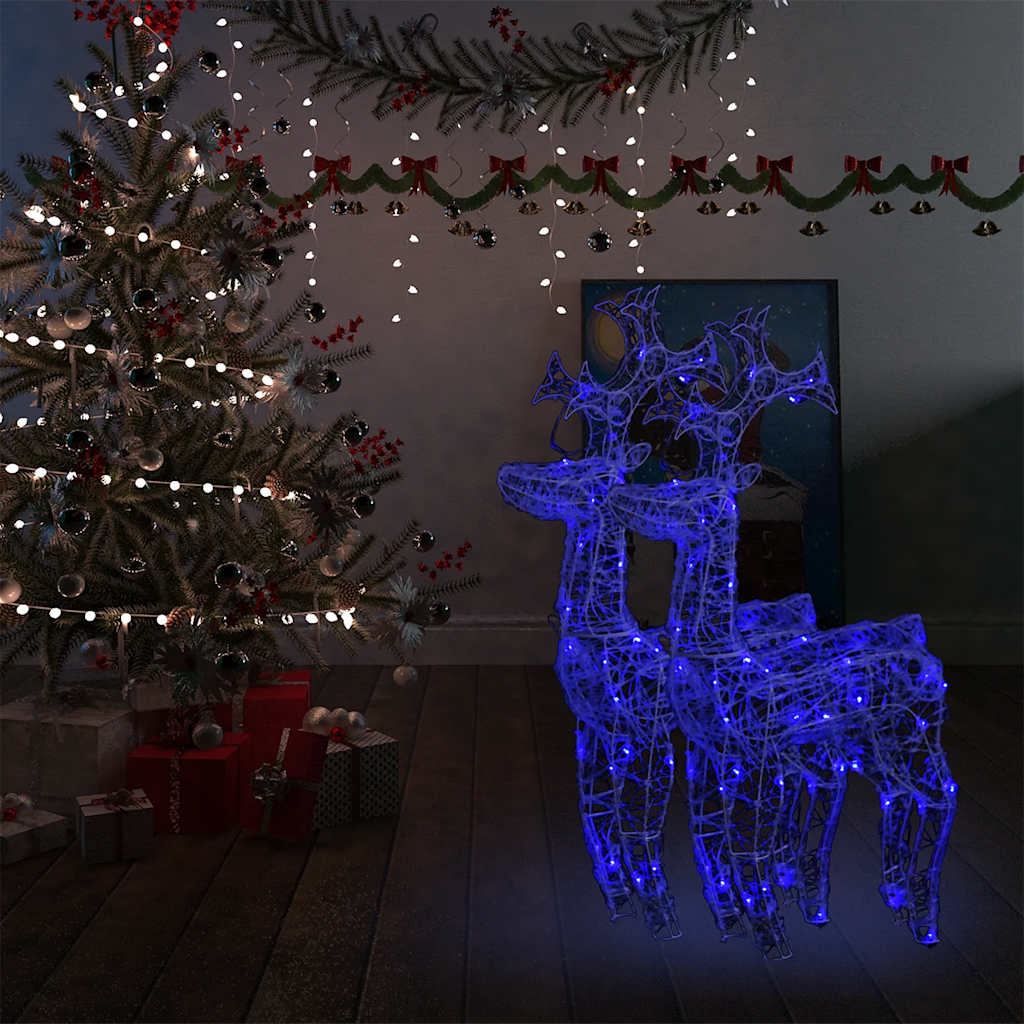 Xxl Acrylic Christmas Reindeers 250 Led 2 Pcs 180 Cm
