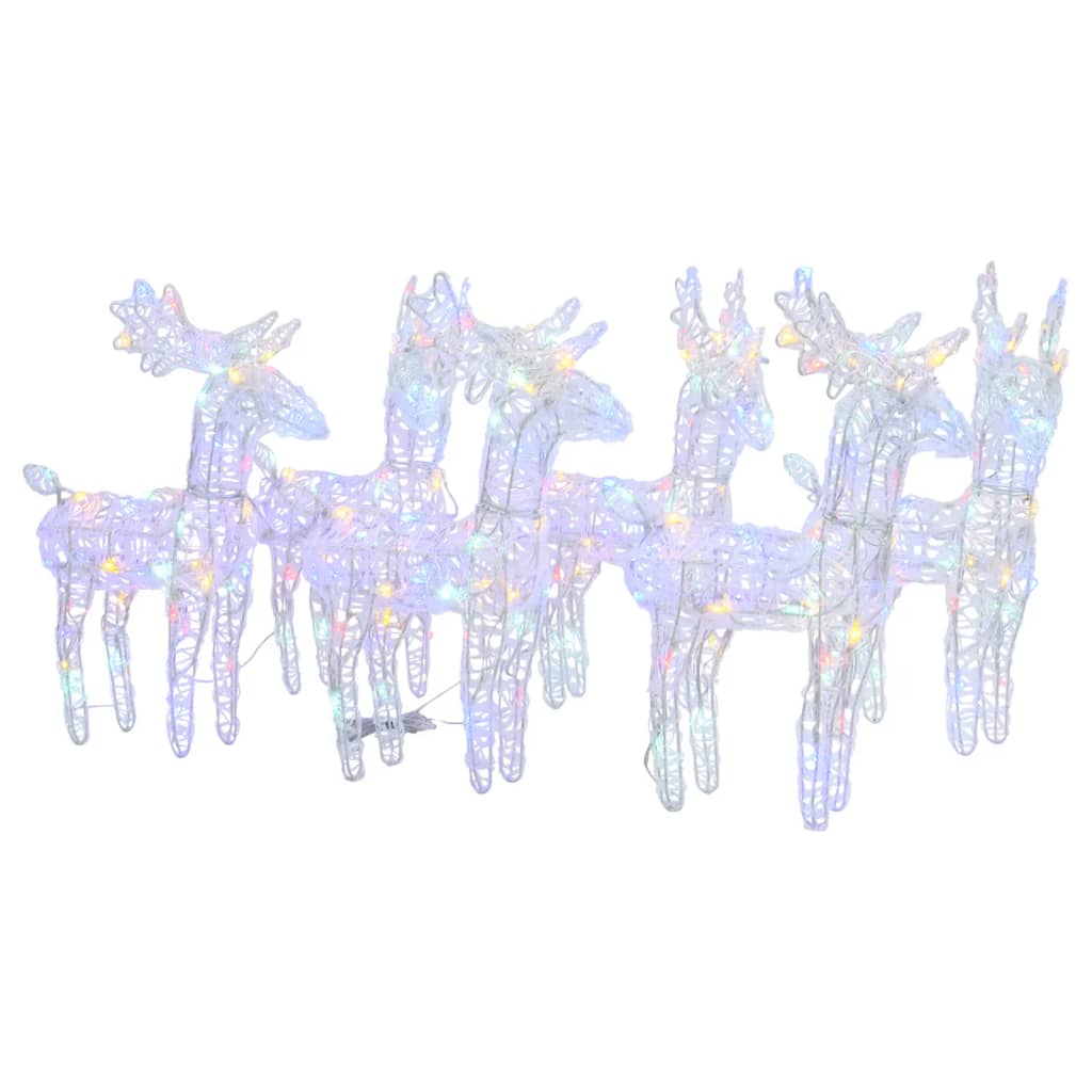 Christmas Reindeers 6 Pcs 240 Leds Acrylic