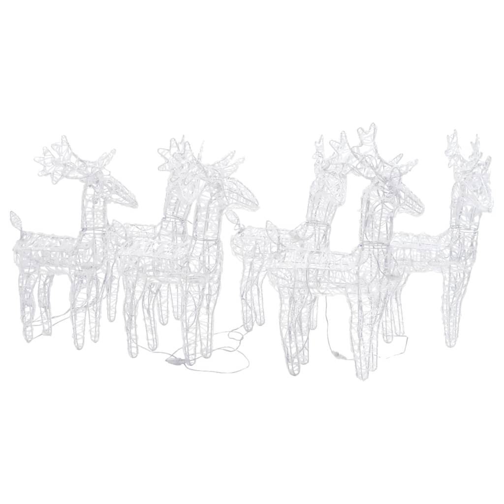 Christmas Reindeers 6 Pcs 240 Leds Acrylic