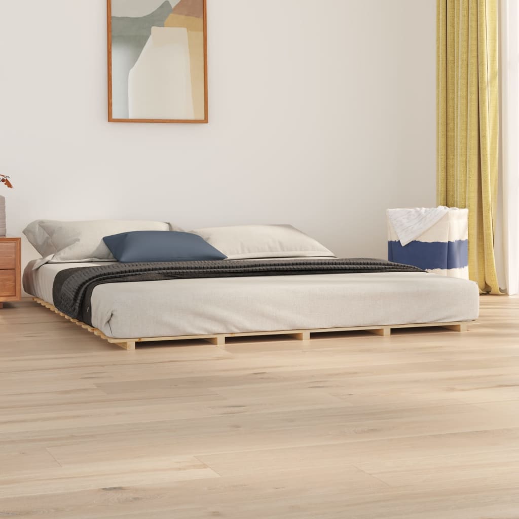 Bed Frame Without Mattress King Size Solid Wood Pine