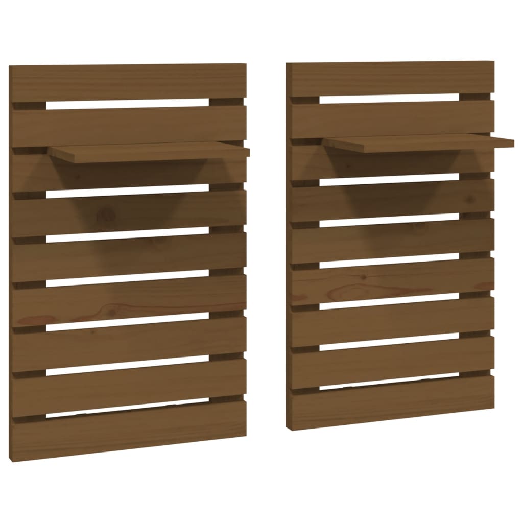 Wall-Mounted Bedside Shelves 2 Pcs Solid Wood Pine