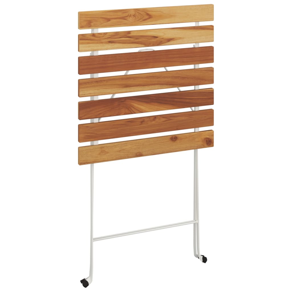 3 Piece Folding Bistro Set Solid Wood Acacia And Steel