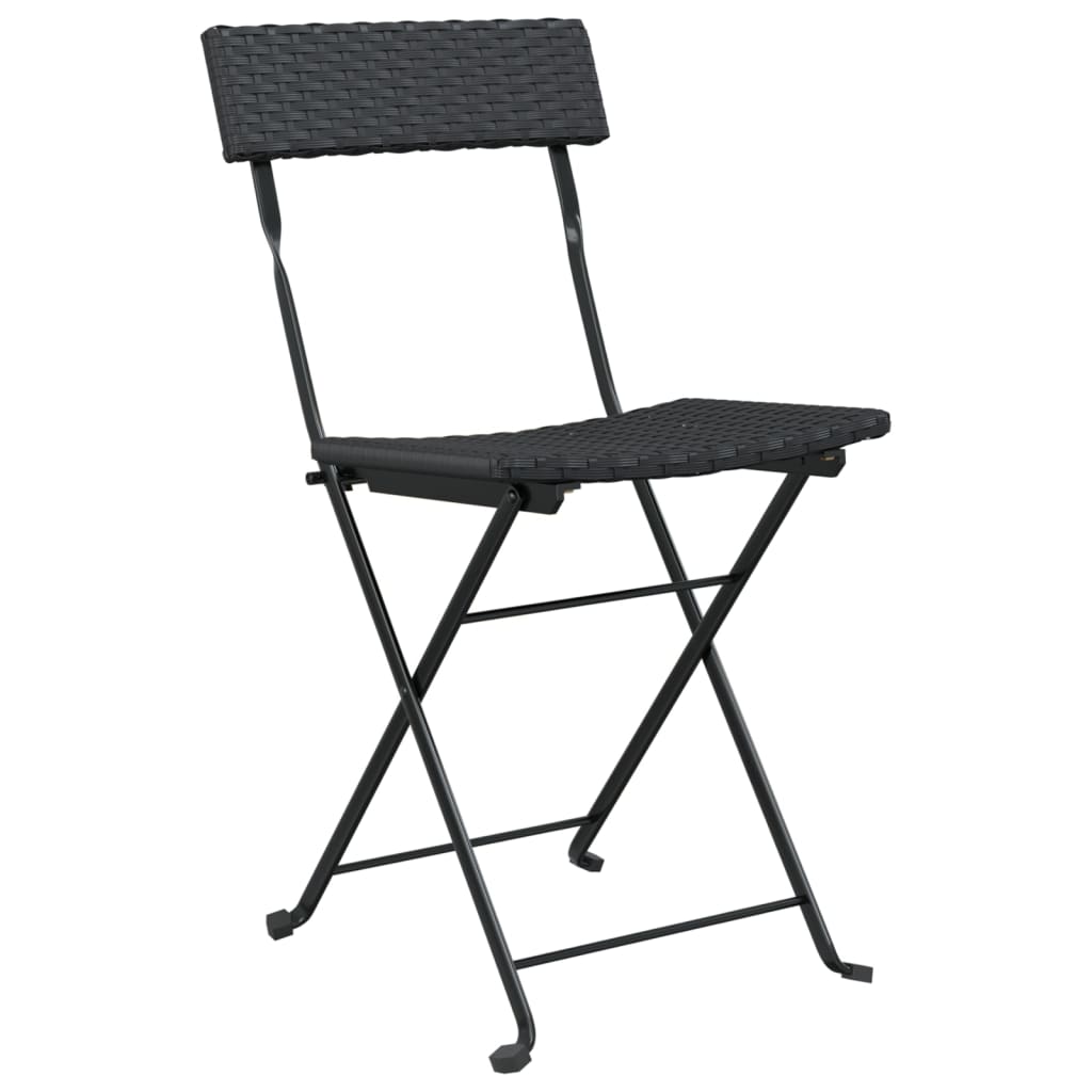 3 Piece Folding Bistro Set Poly Rattan