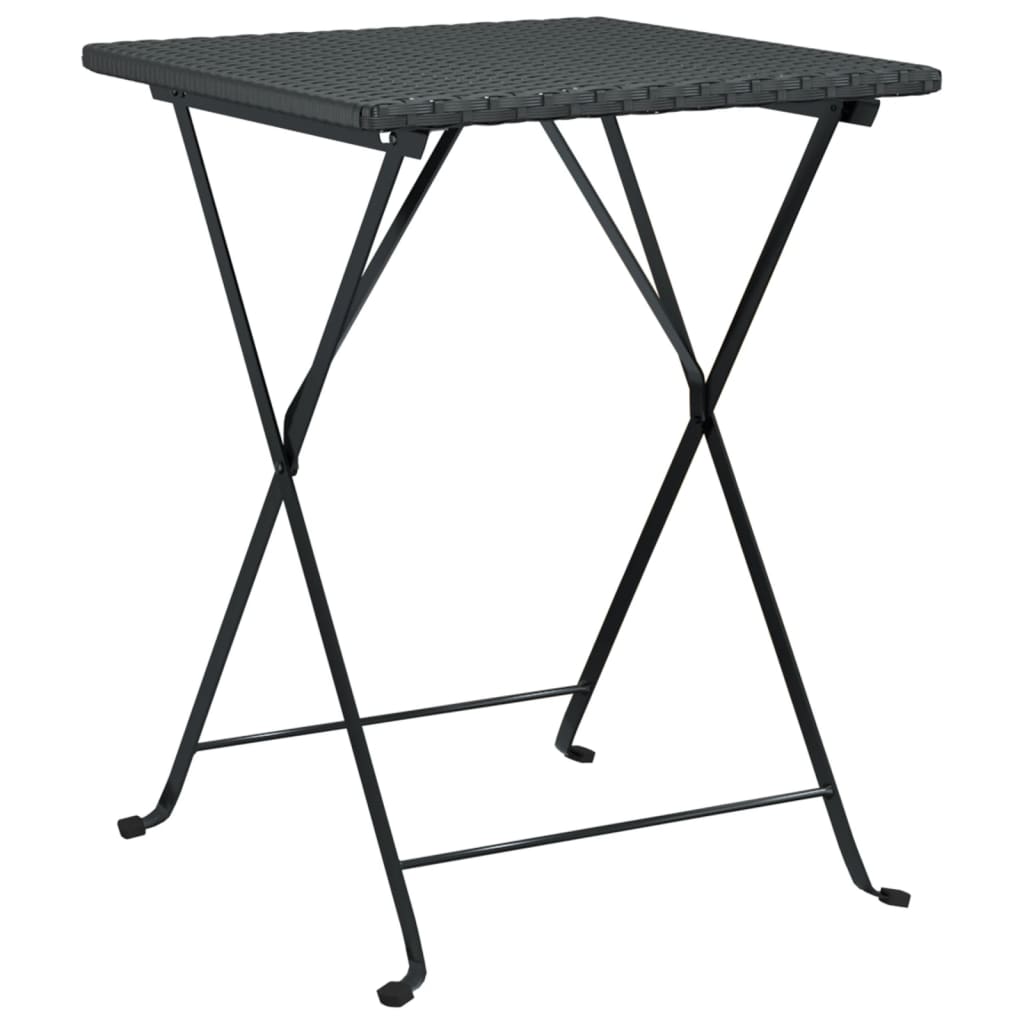 3 Piece Folding Bistro Set Poly Rattan