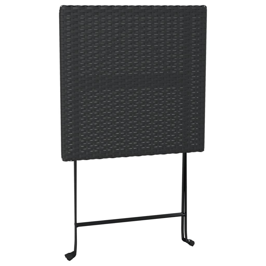 3 Piece Folding Bistro Set Poly Rattan