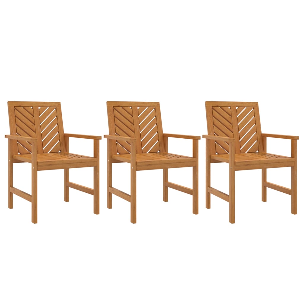 Garden Dining Chairs 3 Pcs Solid Wood Acacia