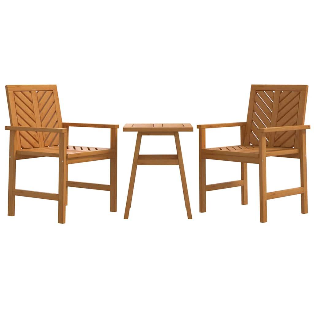 Outdoor Furniture Set 3 Piece Garden Lounge Solid Wood Acacia Waterproof 62 cm