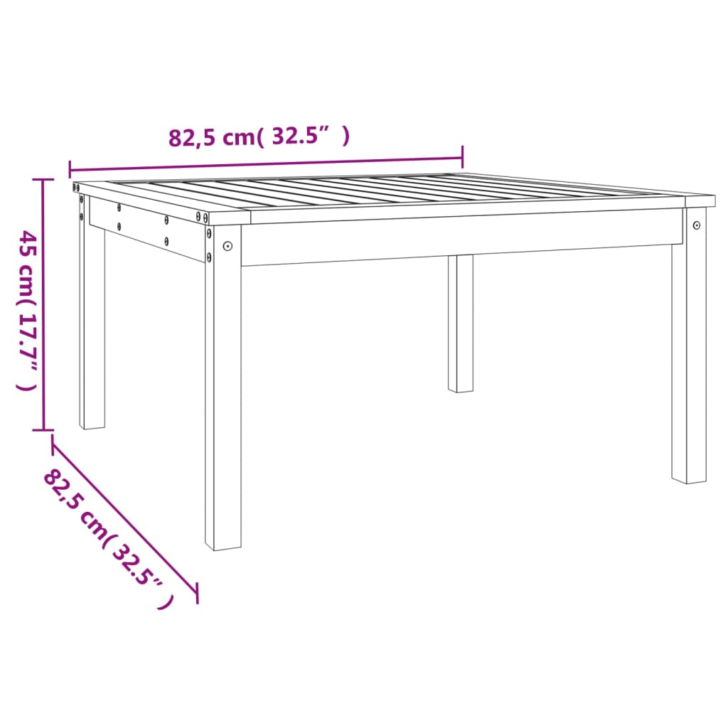 Garden Table Solid Wood Pine