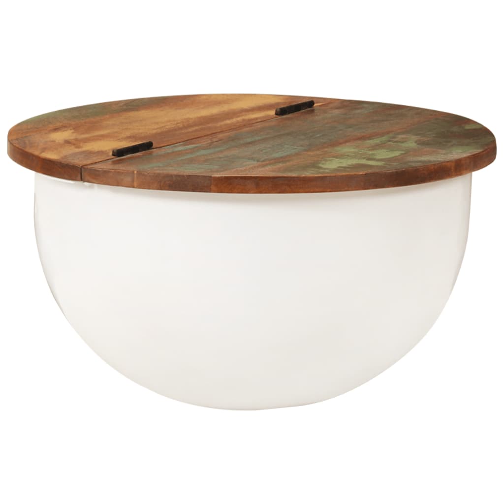 Coffee Table Bowl-Shaped With Steel Base Solid Reclaimed Wood