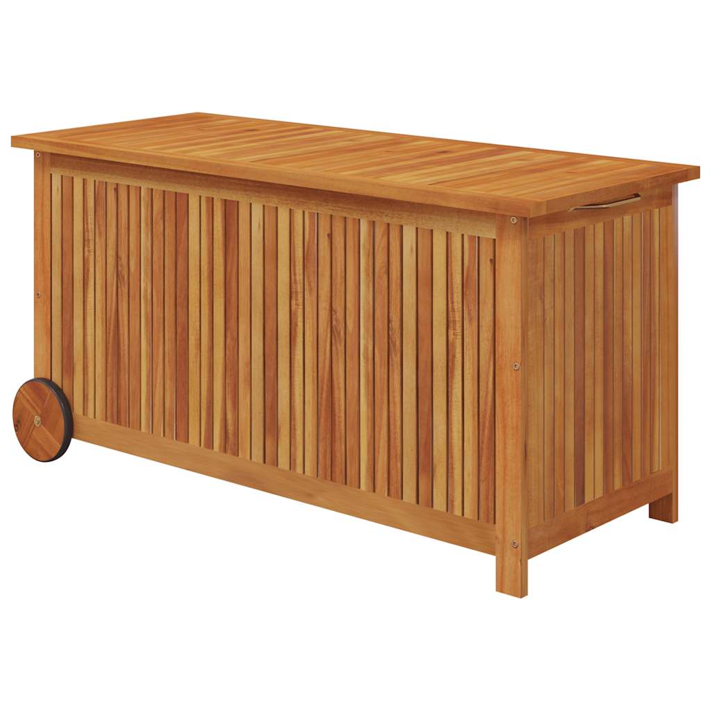 Garden Storage Box With Wheels Solid Wood Acacia
