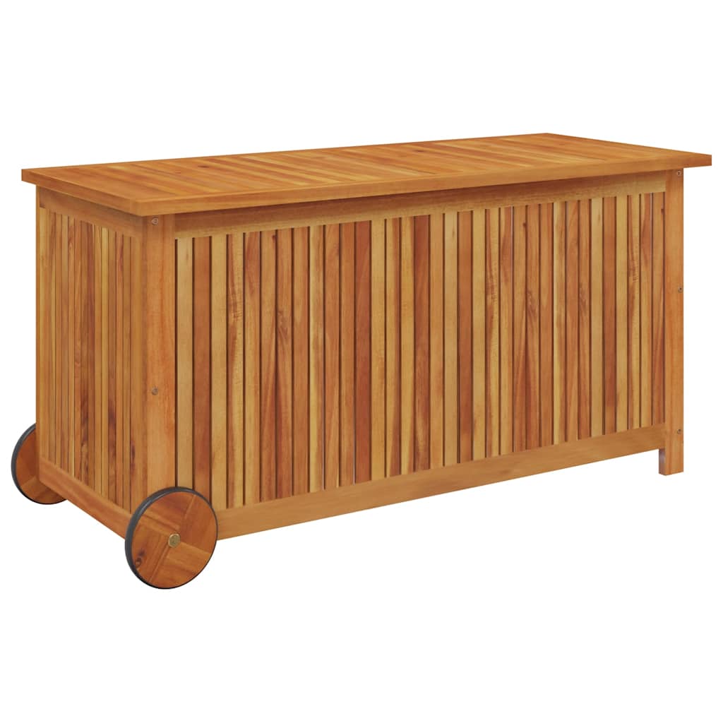 Garden Storage Box With Wheels Solid Wood Acacia