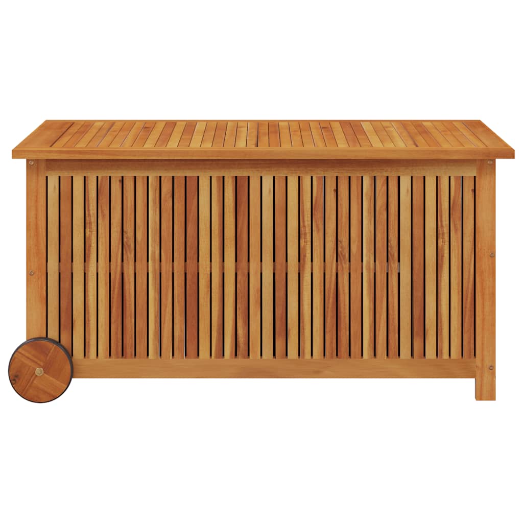 Garden Storage Box With Wheels Solid Wood Acacia