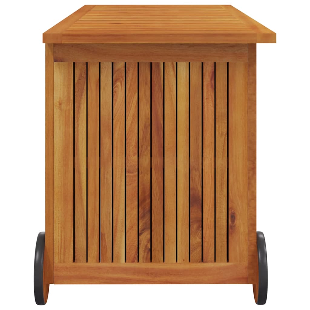 Garden Storage Box With Wheels Solid Wood Acacia