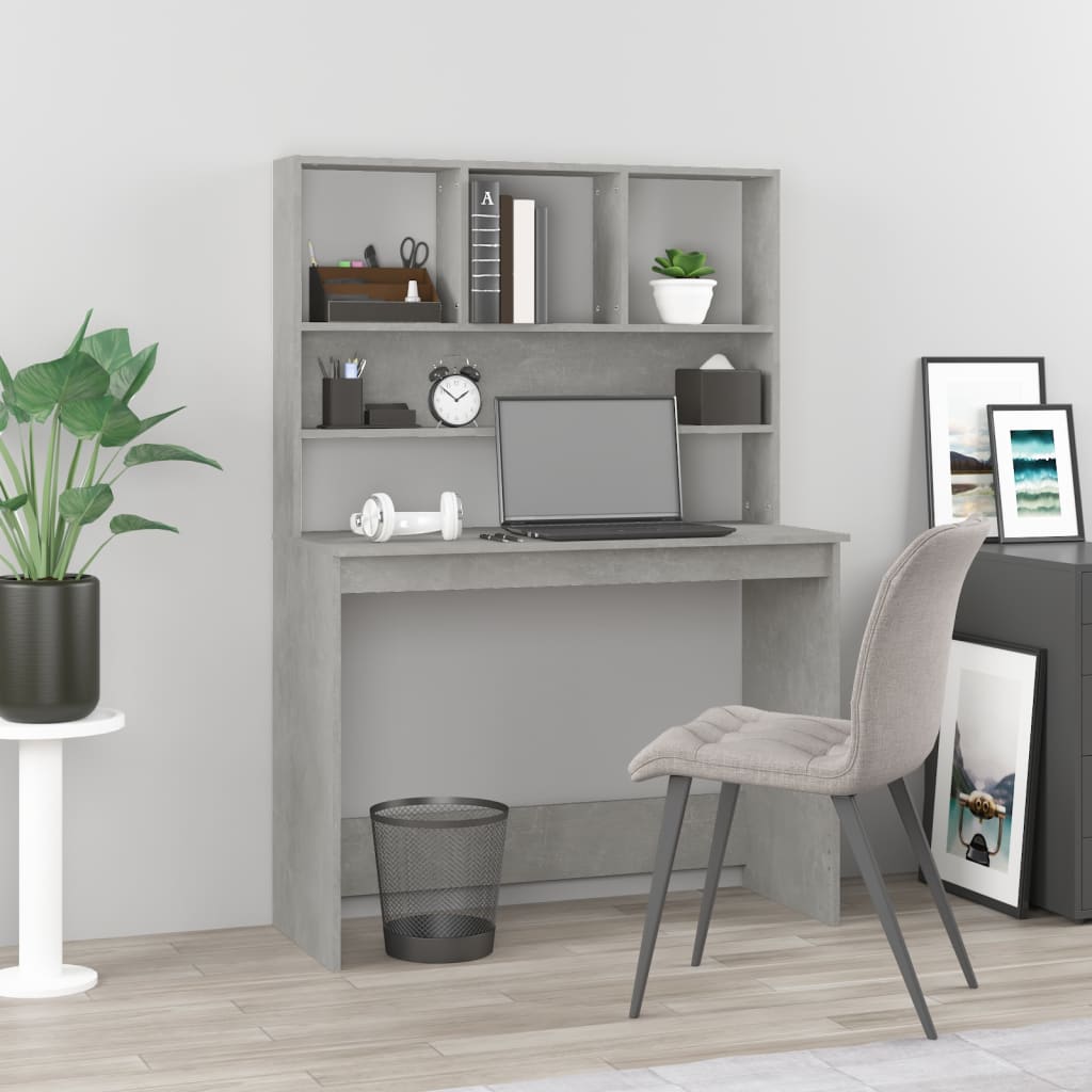 Desk With Shelves 102X45X148 Cm Engineered Wood