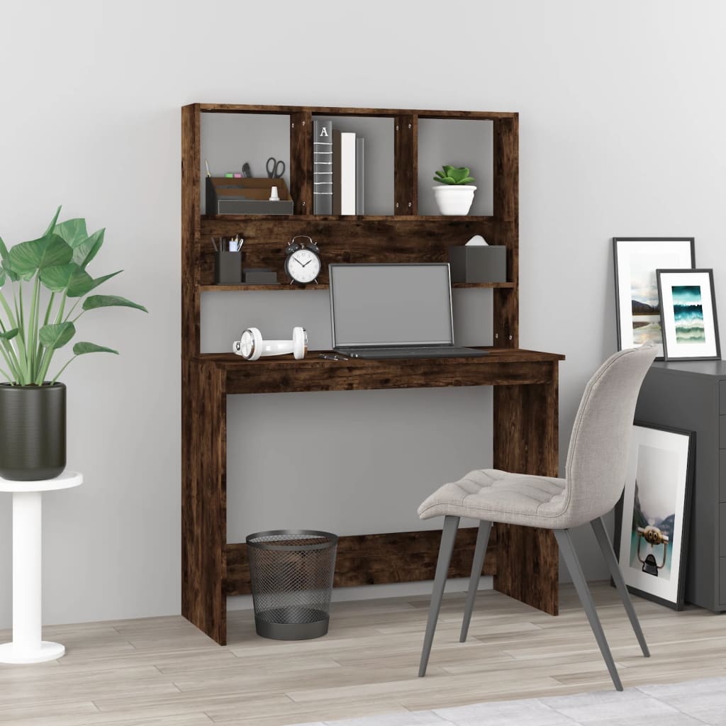 Desk With Shelves 102X45X148 Cm Engineered Wood