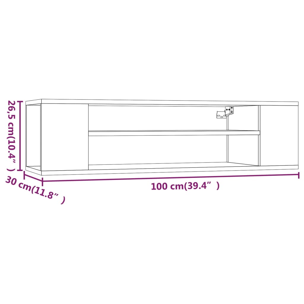 Hanging Tv Cabinet 100X30X26.5 Cm Engineered Wood