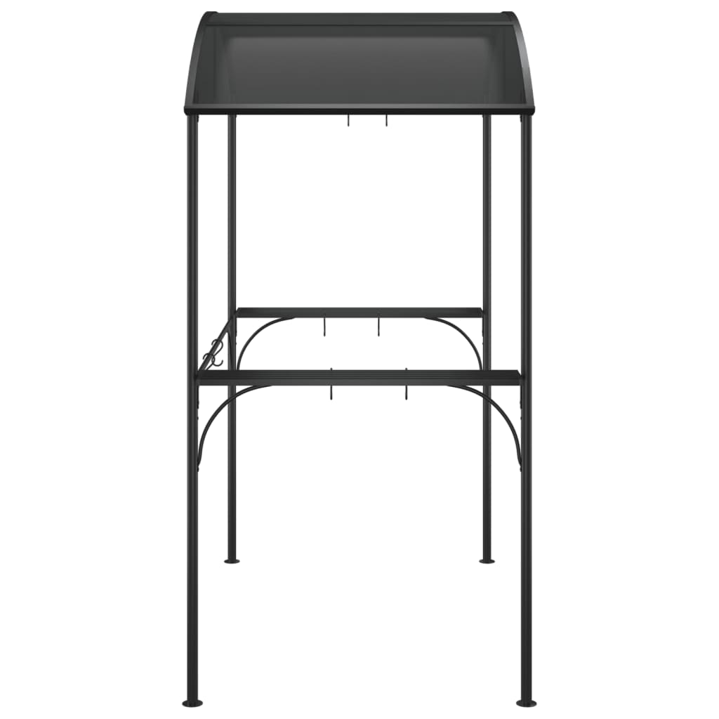 Bbq Gazebo With Side Shelves Anthracite 220X115X230 Cm Steel