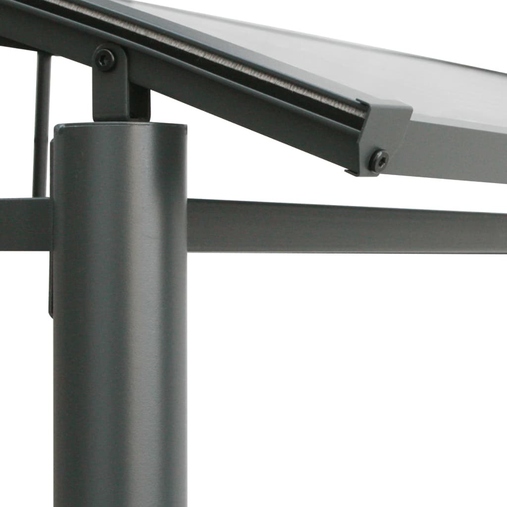 Bbq Gazebo With Side Shelves Anthracite 210X114X230 Cm Steel