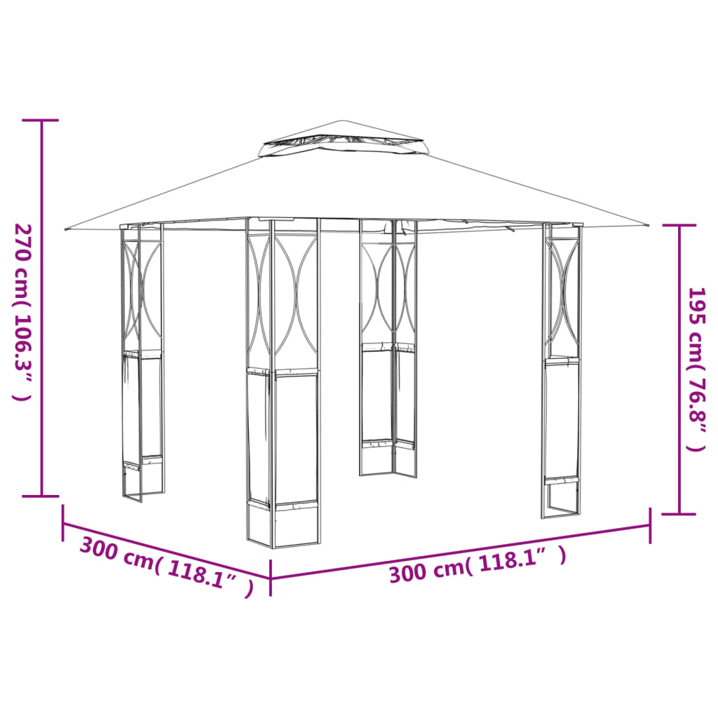 Gazebo With Roof Anthracite Steel