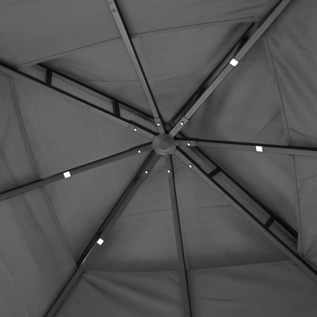 Gazebo Sidewalls Anthracite Steel fabric (100% polyester) with PA coating 300 x