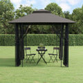 Gazebo Sidewalls Anthracite Steel fabric (100% polyester) with PA coating 300 x