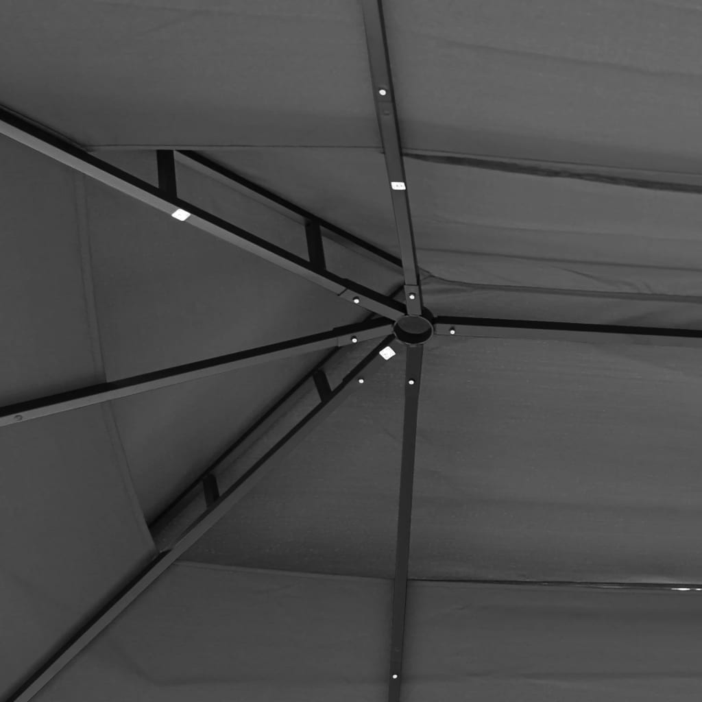 Gazebo Sidewalls Anthracite Steel fabric (100% polyester) with PA coating 300 x
