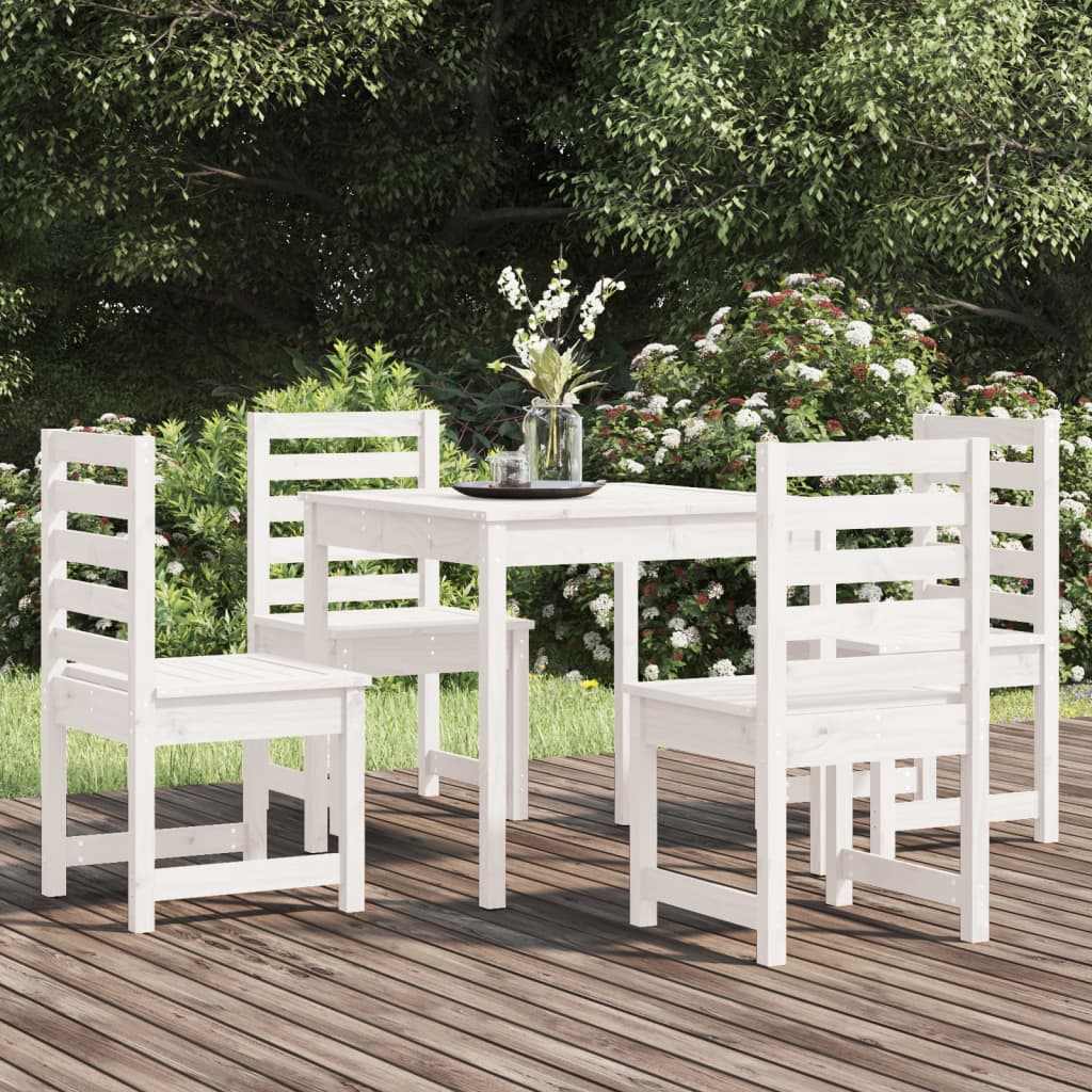 5 Piece Garden Dining Set Solid Wood Pine