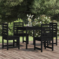 5 Piece Garden Dining Set Solid Wood Pine