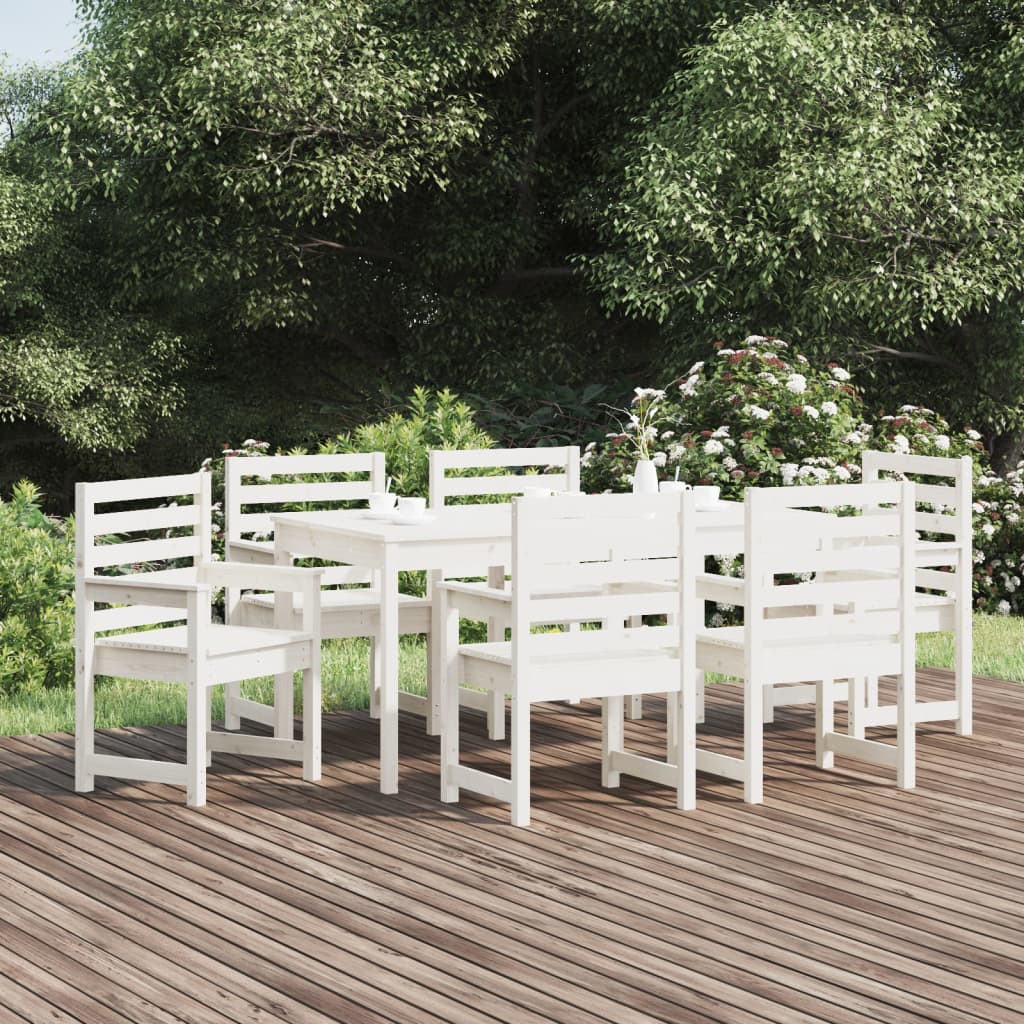 7 Piece Garden Dining Set Solid Wood Douglas