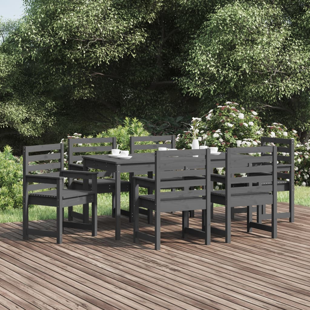 7 Piece Garden Dining Set Solid Wood Douglas