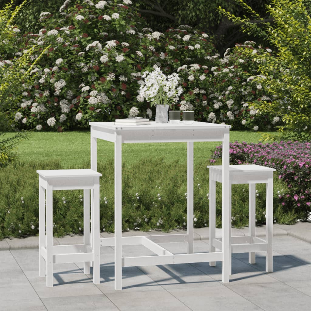 3 Piece Garden Bar Set Solid Wood Pine