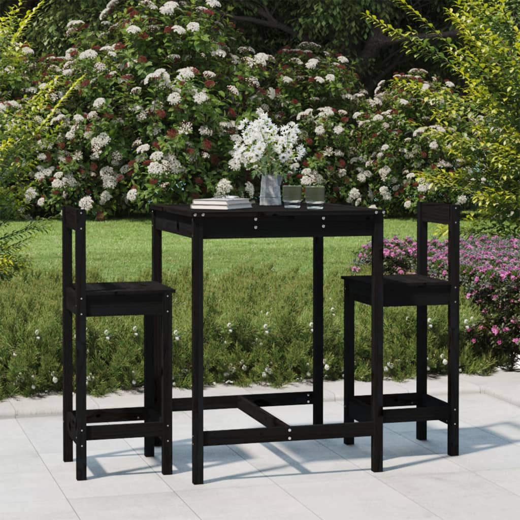 3 Piece Garden Bar Set Solid Wood Pine