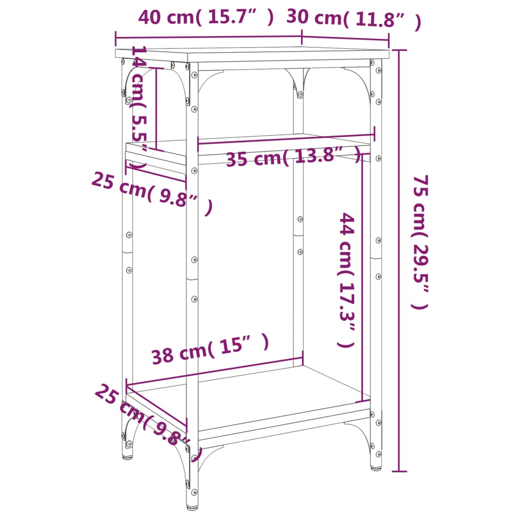 Side Table | | Engineered Wood | Small | Adjustable Feet